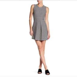 Madewell Black and White Striped Mini Dress